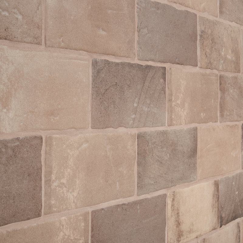 Carrelage mural en céramique aspect terre cuite 3,93 "x 7,87" Souk (caisse de 10,76 pieds carrés / caisse), Taupe