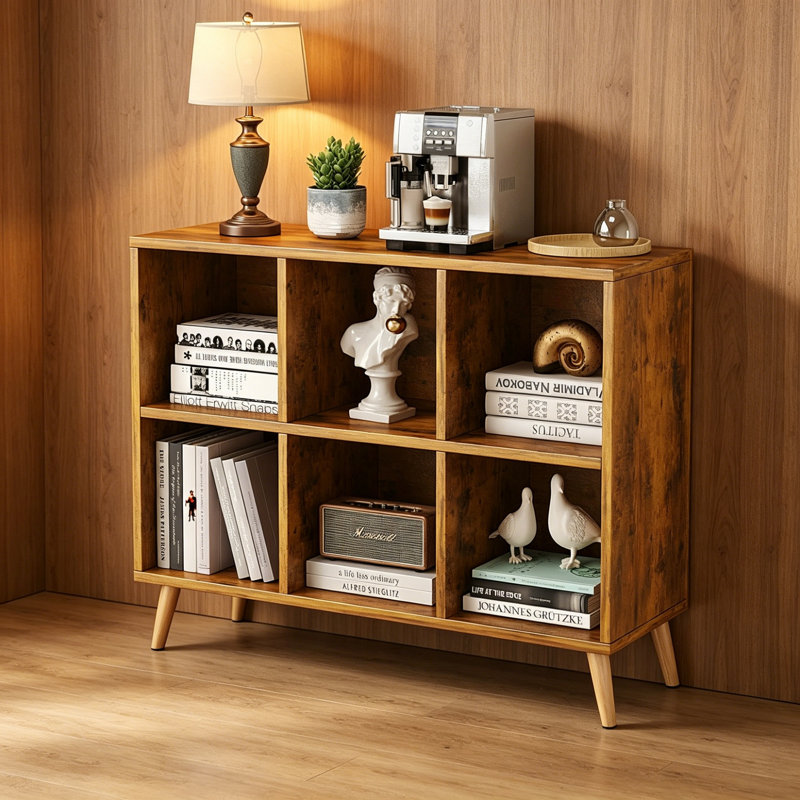 72cm H x 92cm W Bookcase, Rustic Brown