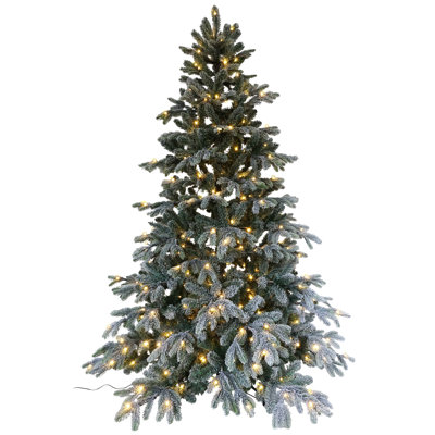 Lighted Frosted Christmas Tree - 7 Feet
