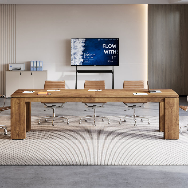 86.61 cm Rectangle Conference Table, Brown