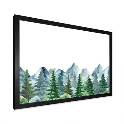 " Mountain Landscape With Fir Trees I " Painting Print