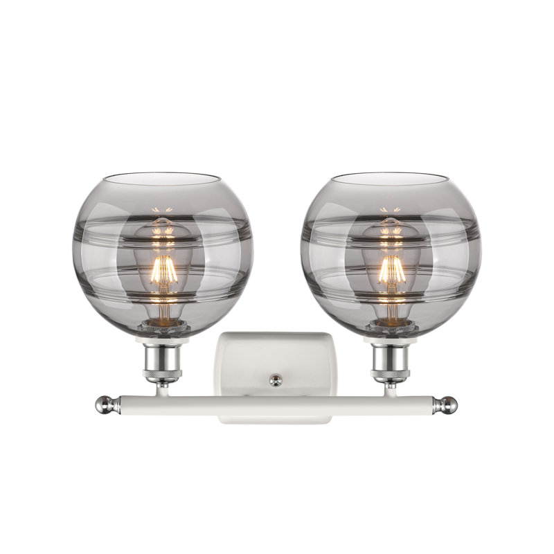 Bienes 2 - Light Dimmable Vanity Light, Light Smoke, White Polished Chrome