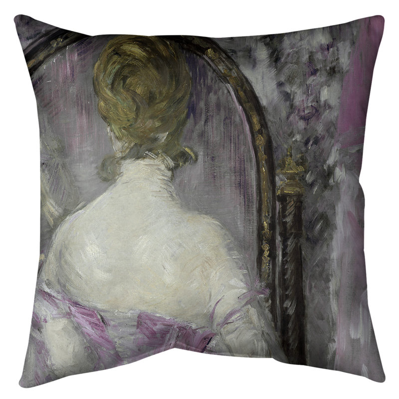 Oreiller de sol Édredon Édredon Édredon Manet, Rose, 40 po x 40 po