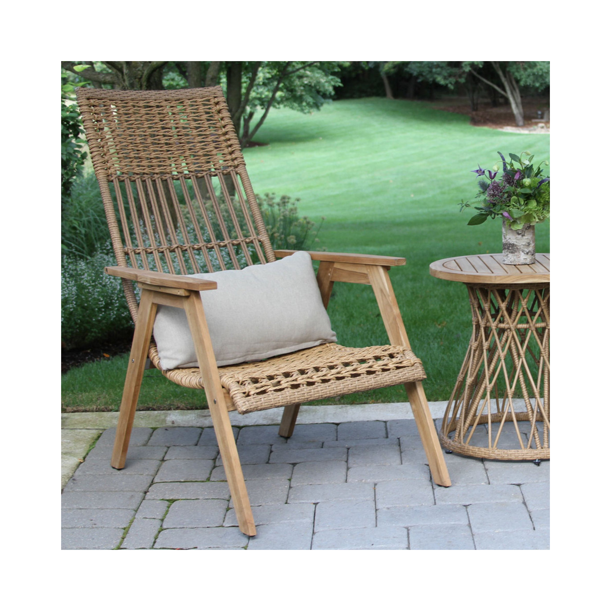Anyston Patio Chair, Natural Wicker
