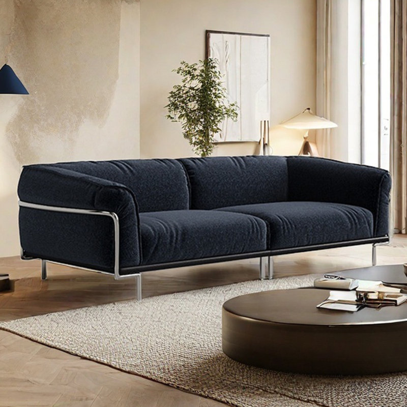 Canapé rétro en tissu simple, H 28,74 po x l 98,42 po x P 38,18 po