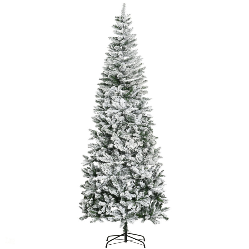 Arbre de Noël artificiel enneigé enneigé 9 pi avec branches réalistes et 1084 pointes, pour décoration des Fêtes, arbre de Noël