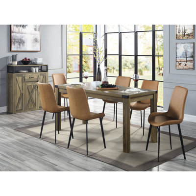 Desserte rustique en chêne rustique - grande capacité avec 3 tablettes réglables pour armoire spacieuse