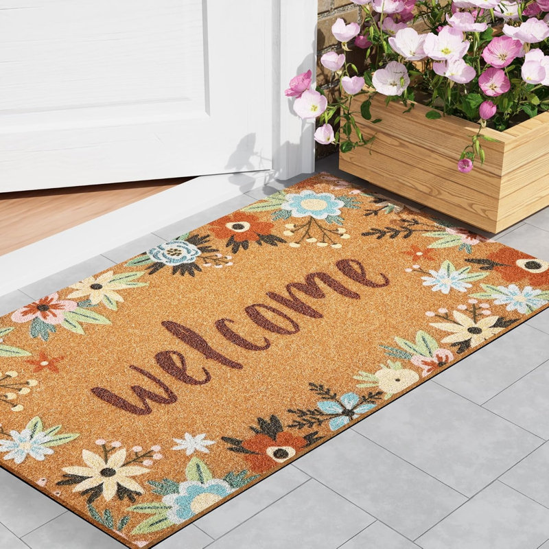 Tapis de porte antidérapant pour l'extérieur et l'intérieur: Tapis de bienvenue intérieur et extérieur durable
