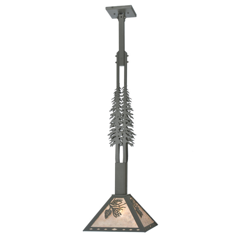 Luminaire suspendu 1 lumière à cône simple Winter Pine, H 42 po x l 16 po x P 16 po