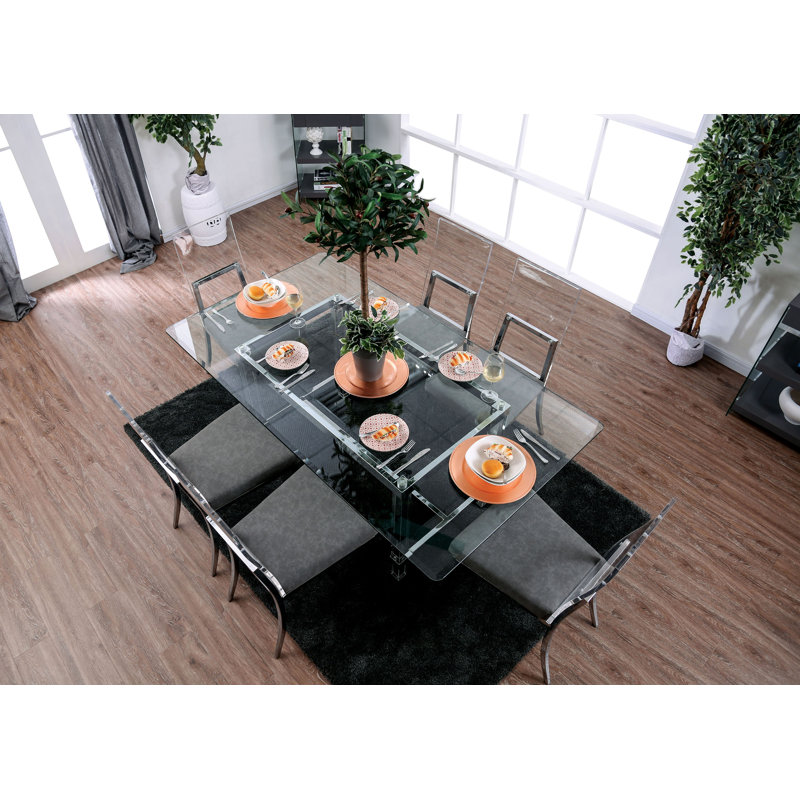 Ensemble de table de salle à manger à oreilles en acier à largeur 72 po 5 pièces Athol