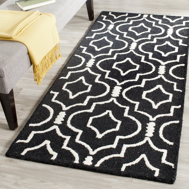 Cannen Hand Tufted Wool Geometric Rug, Runner 2'6" x 6'