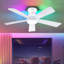 46" 5-blade Ceiling Fan With Led Light Kit And Remote Control-655845580-654574591
