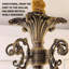 Lustre vintage français de luxe en laiton massif et céramique, 90 cm (35,43 po), orné de détails sculptés – Éclairage élégant pour salle à manger et salon.