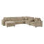 Canapé modulaire en forme de U de 134 po, canapé en chenille 5 places avec méridienne, porte-gobelets, tiroir de rangement et 3 coussins-345292879