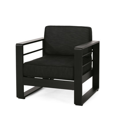 Bay Mp1 Aluminium Club Chair, Dark Gray Color, Outdoor Use, 32.68 In. Depth, 28.21 Width, 24.89 Height Chair In Aluminium, Depth X Width Height, 27.88 Lb Weight