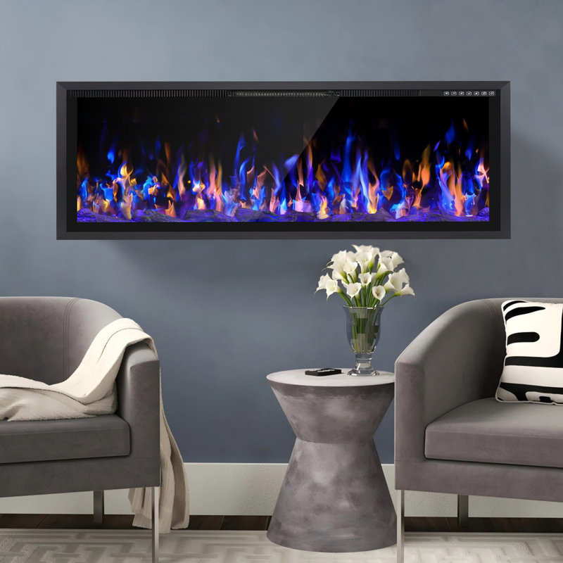 Wrought Studio™ Black Electric with BTU 5100, 18.11" H x 60" W x 4.49" D