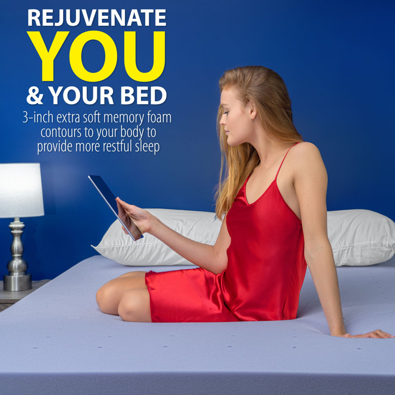 Lavender Infused 3-Inch Queen Memory Foam Mattress Topper