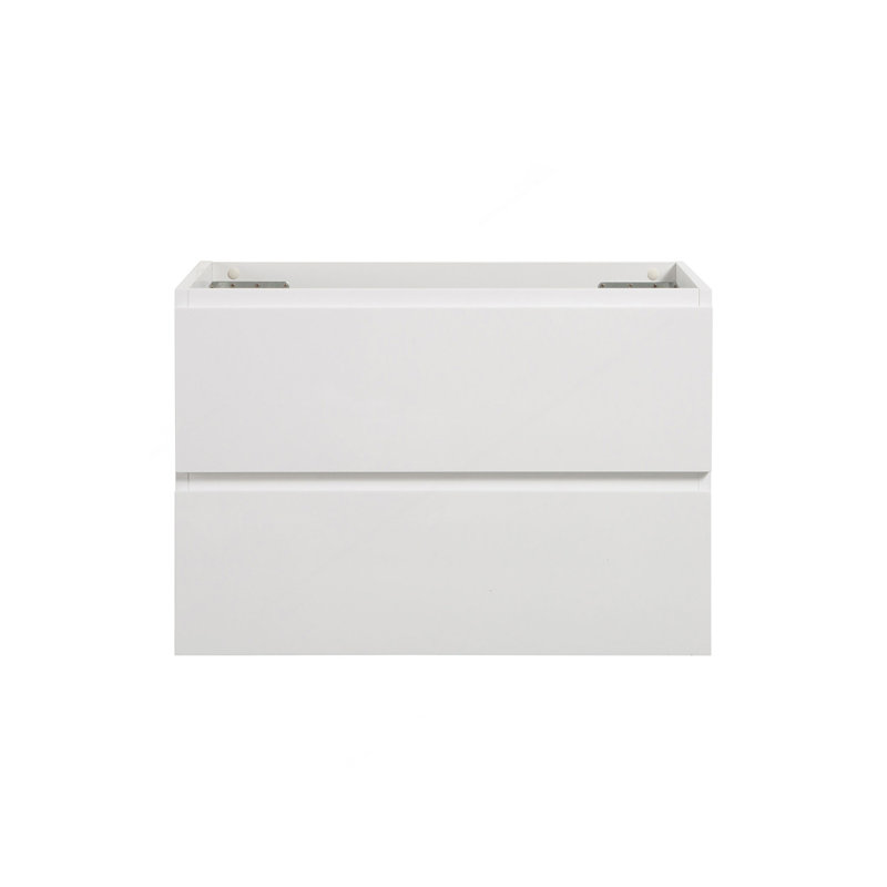 Armoire murale SANS lavabo, couleur blanche, avec deux tiroirs, pré-assemblée, Blanc
