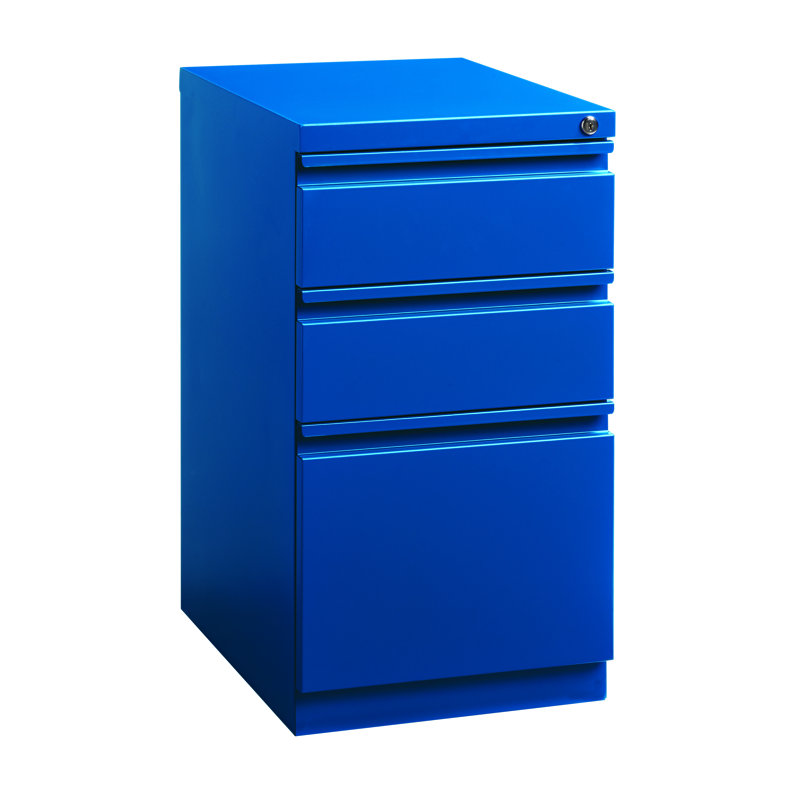 15'' Wide 3 -Drawer Mobile Steel File Cabinet, Blue
