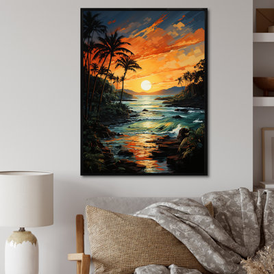 «Giolla Palm Trees Tropical Pointillism VII», reproduction sur toile