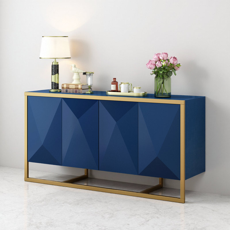 Buffet moderne en placage d'acajou avec pieds en métal uniques, convenant à un bureau, un vestibule, un couloir, un salon, un vestibule