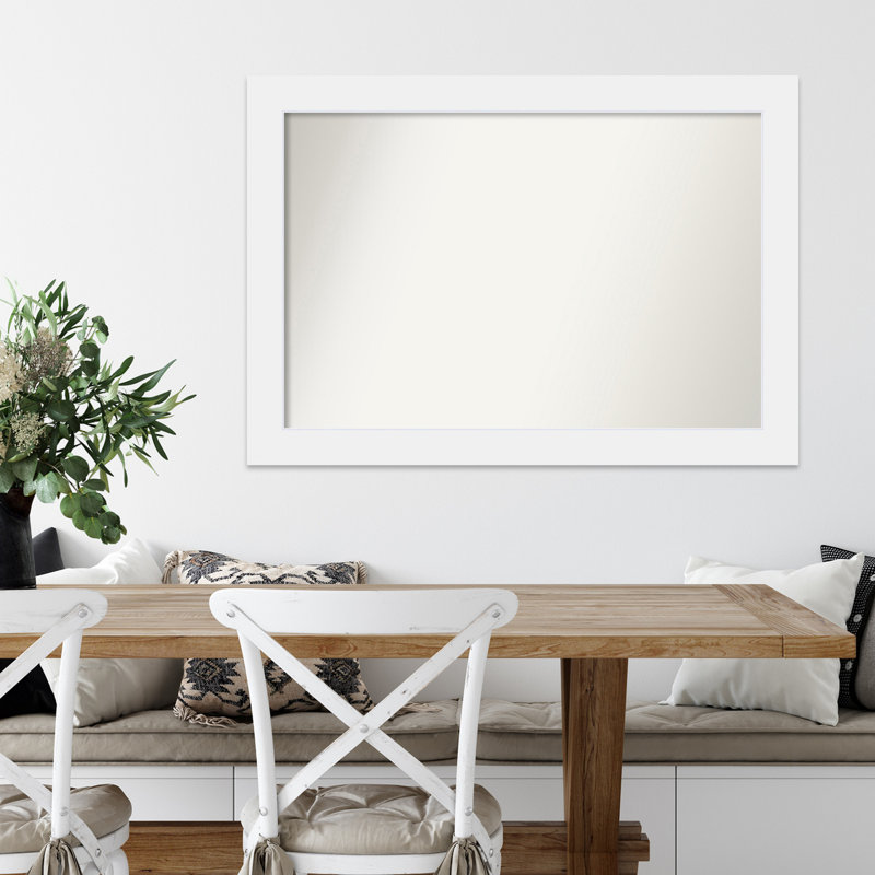 Miroir d'appoint mural, Blanc mat, H 29 po x l 41 po