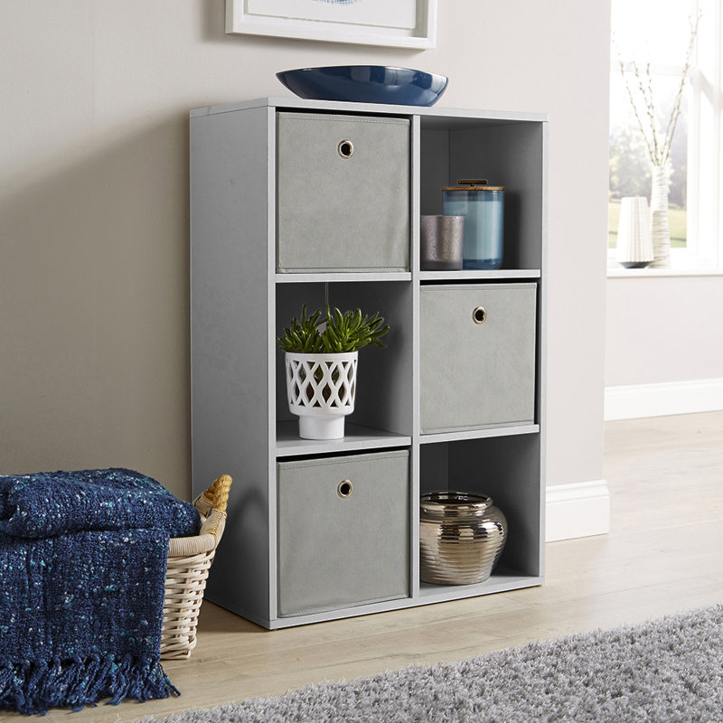 Steinberg 6 Cube Storage Bookcase Unit, Grey