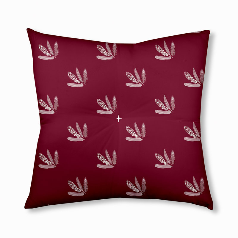 Oreiller capitonné 312_, Rouge, 26 po x 26 po
