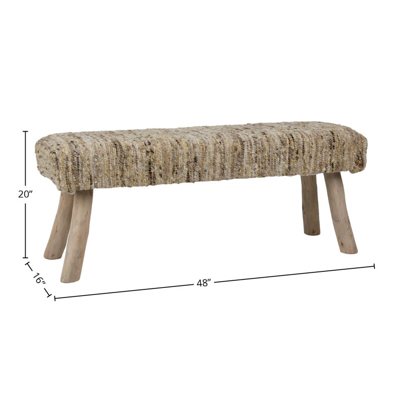 Fidel Wool Bench, Natural