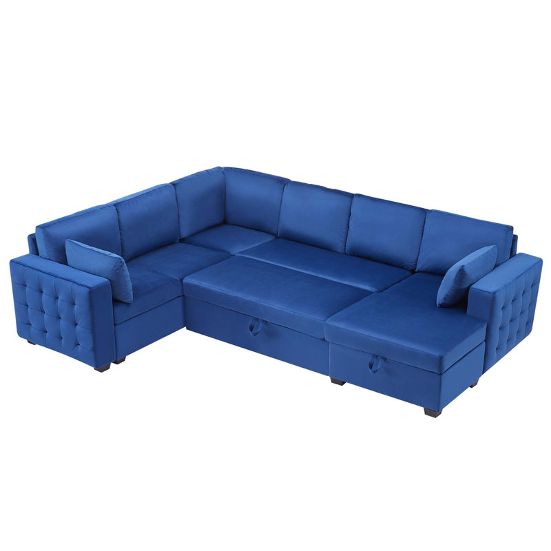 Canapé-lit convertible convertible avec méridienne avec rangement, canapé-lit modulaire surdimensionné en forme de U, idéal pour une vie confortable et peu encombrante