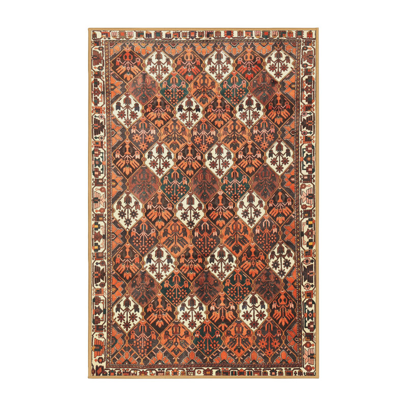 Tapis orange Southwestern, Rectangle 4 pi x 6 pi
