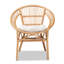 Slat Back Rattan Arm Chair in Natural