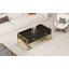 Table basse moderne moderne noire avec 4 tiroirs et base dorée de 47,3 po (table incluse seulement)-2108357457