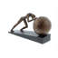 Sculpture Bees in brown polystone with ball