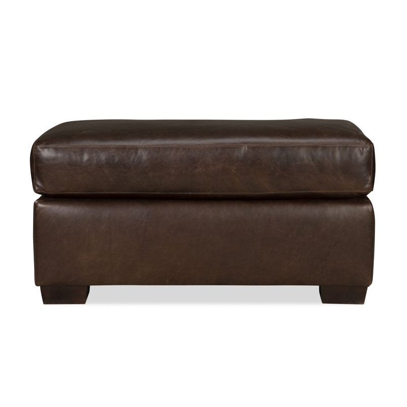 Repose-pieds en cuir véritable Cranbrook, Cuir véritable Bistro Rustic