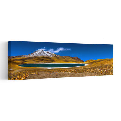 Art mural contemporain contemporain paysage montagneux abstrait, "Lac divers"