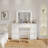 Large White Vanity Tables With Mirror And Light