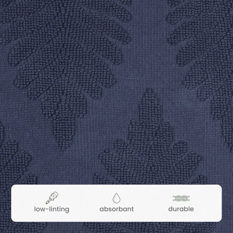 Martex Bath Rug, Fern Ogee Navy