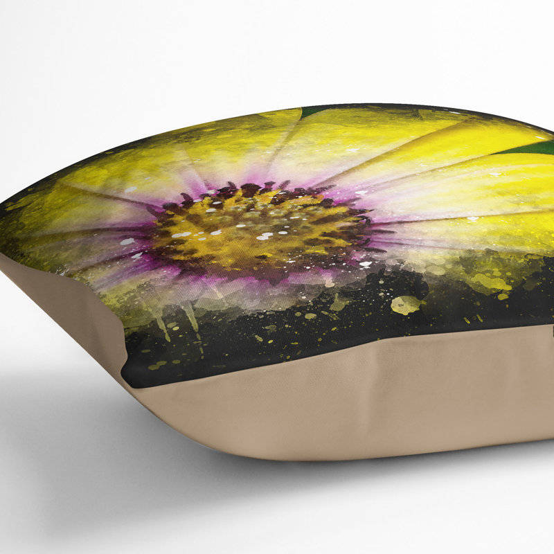 Gerbera Flower Cushion with Filling, Stone, 40cm H x 40cm W x 15cm D