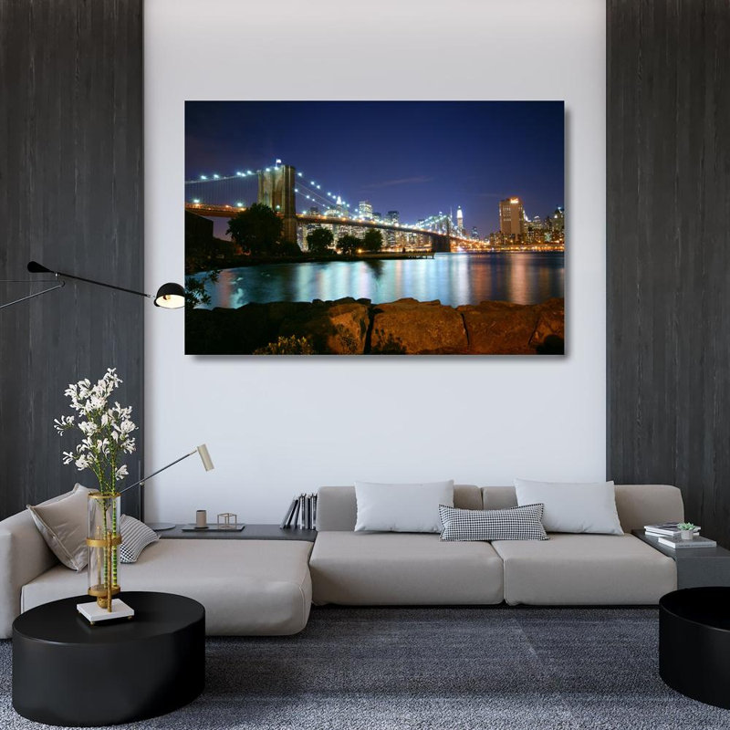 Pont de Brooklyn à New York, H 32 po x l 48 po