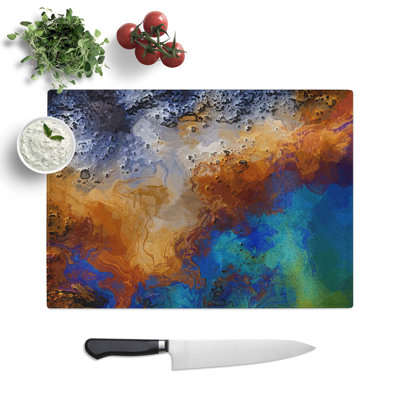 Glass Evening Chances in Abstract Chopping Board