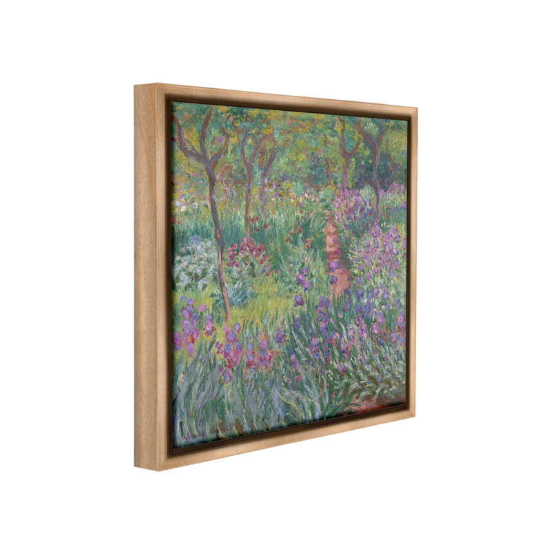 «Lavender Garden Path Floater Frame» sur, Cadre flottant orme Montalcino, H 18 po x l 18 po