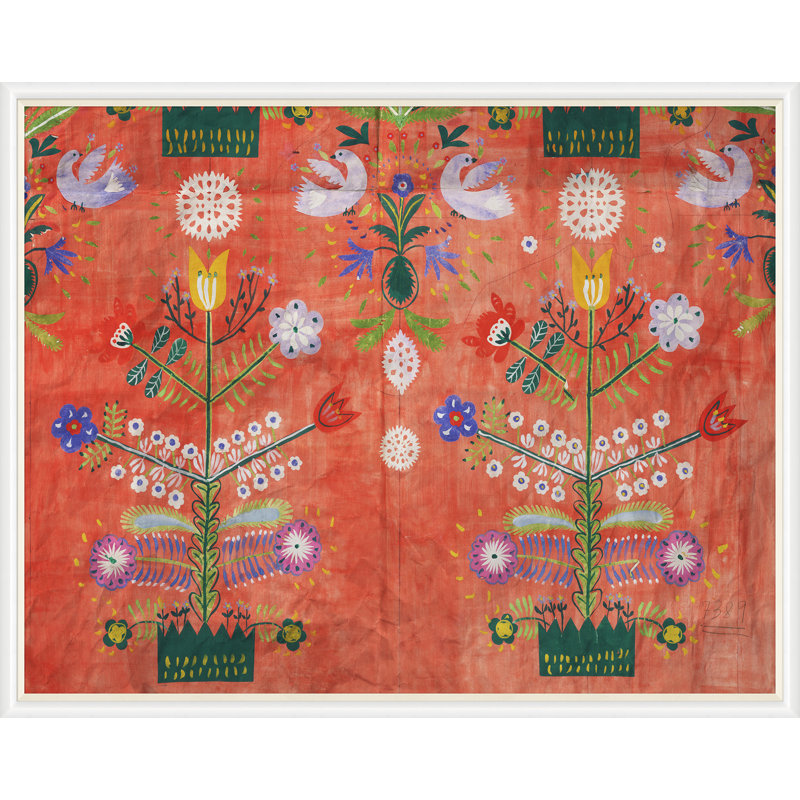 Fete 1 Print by Paule Marrot, 43" H x 54" W, Framed Print, White