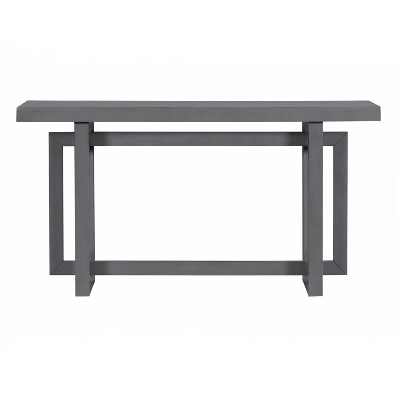 59.1'' Painted Entryway Table With Pine Veneer, Dawn Gray