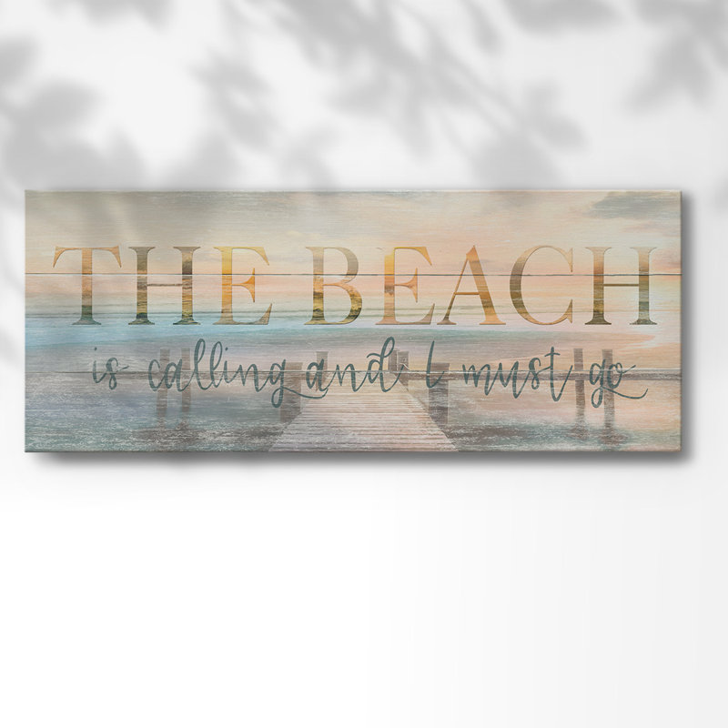 " The Beach Is ", 12" H x 30" W x 1.5" D