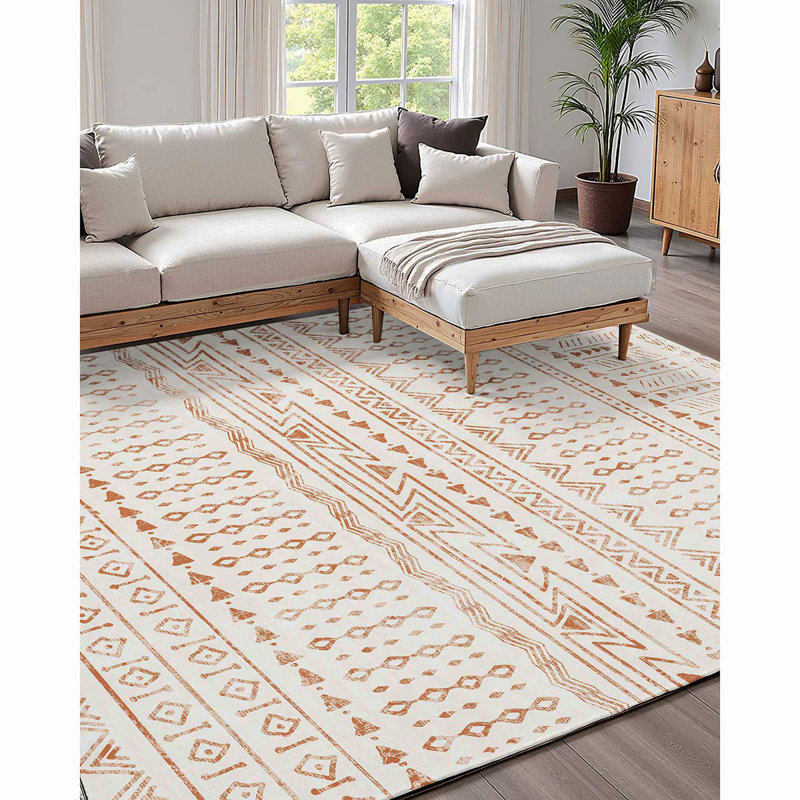 Large Area Rug 5 X 8 Ft Anti-Skid And Tear-Resistant Floor Mat Modern Beige, Rectangle 5' x 8'