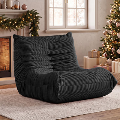 Oversized Corduroy Togo-Style Adult Bean Bag Chair, High-Density Memory Foam Armless Floor Lounge Sofa, 32"W x 39"D Heavy-Duty 400 LBS Gaming Couch for Bedroom Living Room Apartment Office & Commercial Spaces