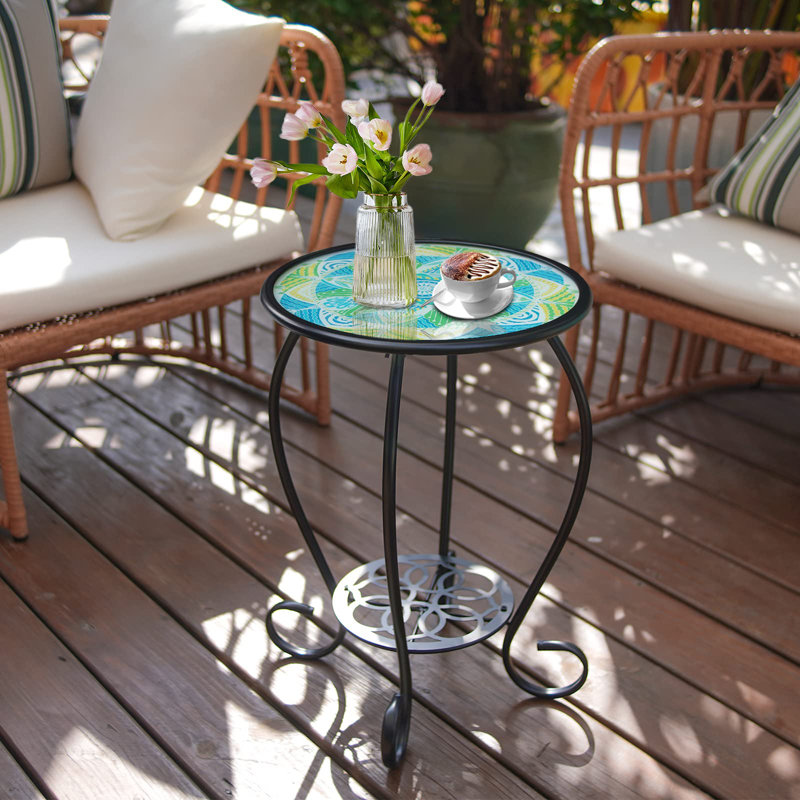 Winston Porter 14" Round Patio Side Table | Wayfair