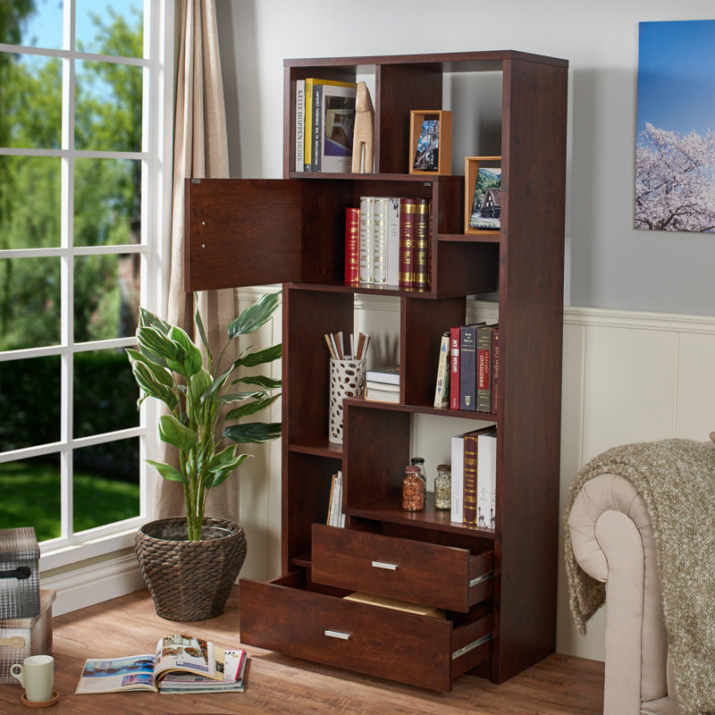 Brookfield 180cm H x 80cm W Geometric Bookcase