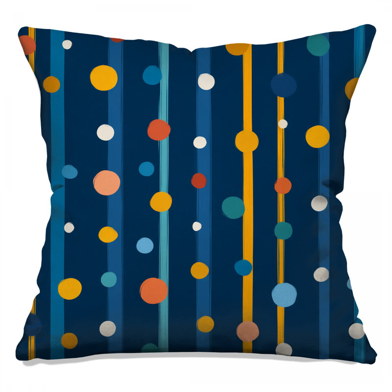 Polka Dots Throw Pillow, Pattern Double Sided Pillows, 14 x 14 inches
